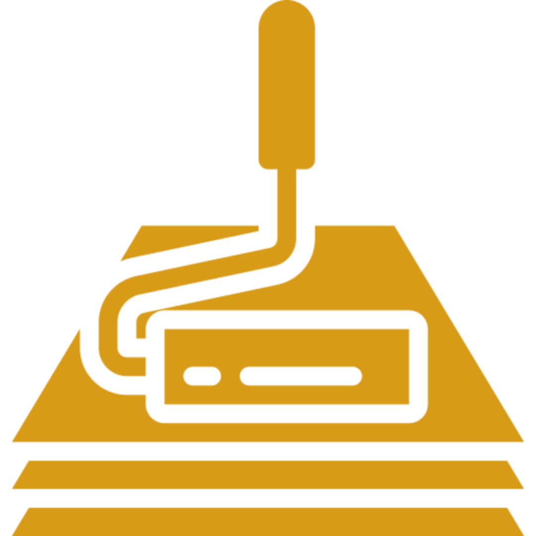Flooring installation icon with trowel
